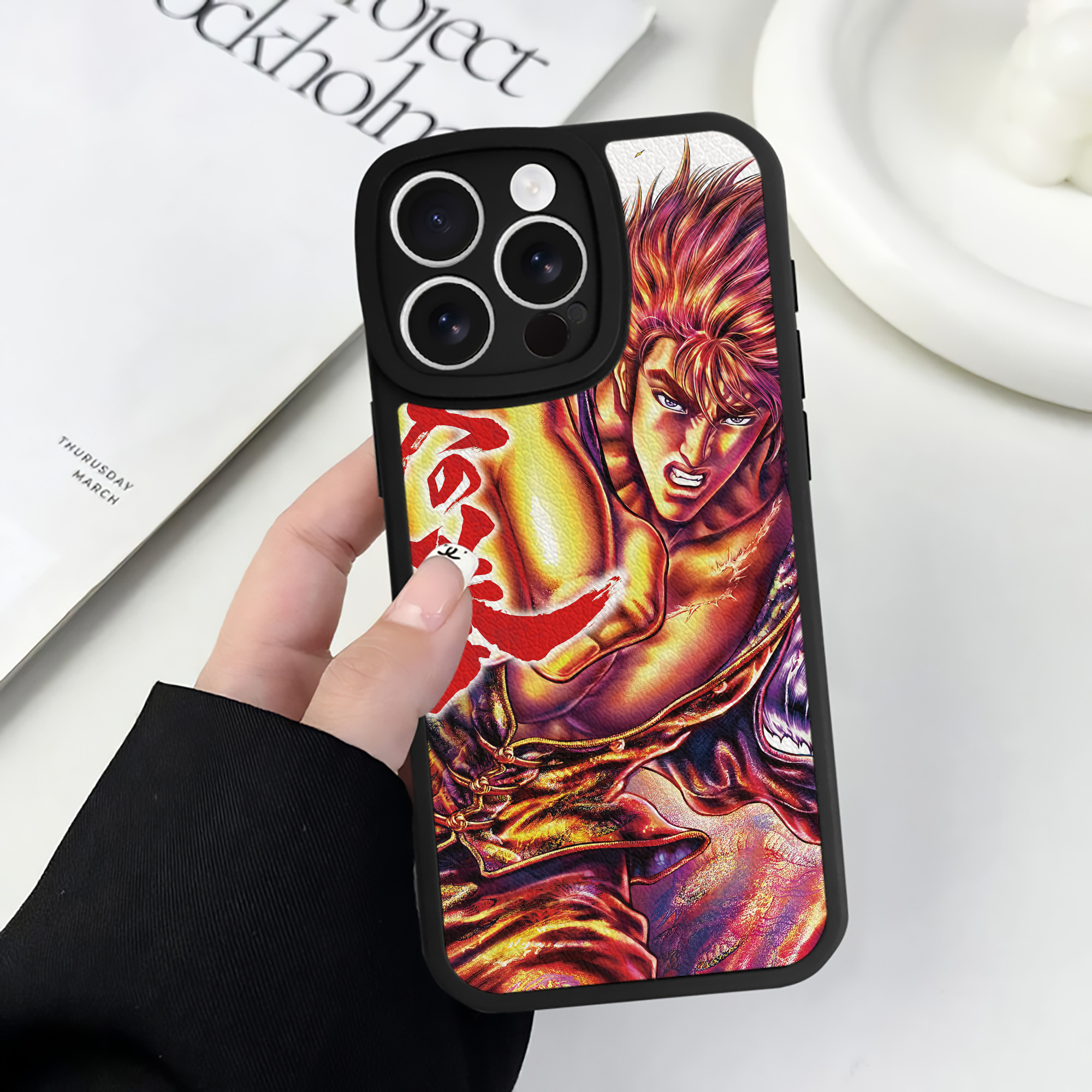 （画像用） 北斗の拳 Fist of the North Star 【iPhone 16シリーズ対応】シリコンスマホケース（レザー調） 材質：シリコン